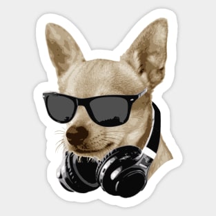 Cool Chihuahua DJ Sticker